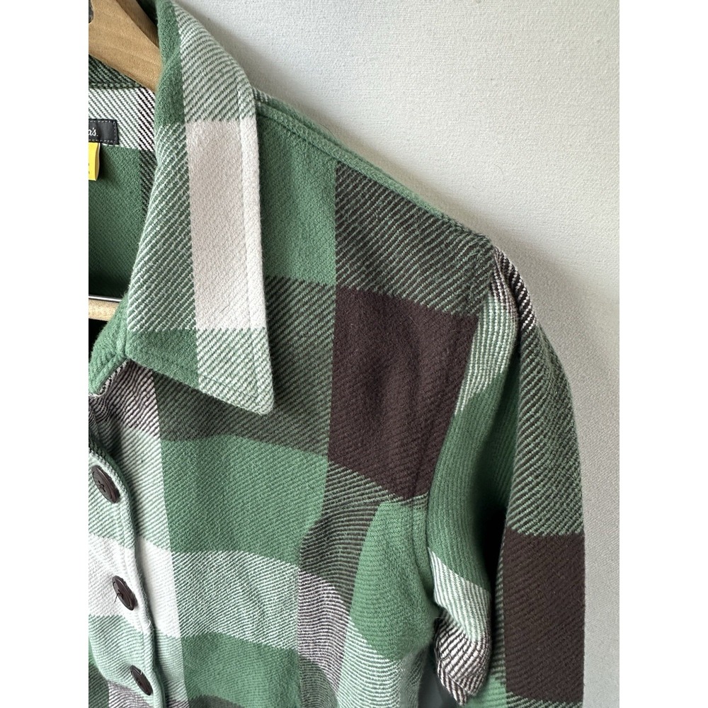 Cabela's Jacket Flannel Shacket Granolagirl Green Plaid Retro Women's Size M - Picture 3 of 6
